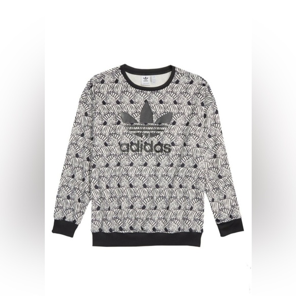 Youth Adidas Originals Trefoil‎ Zebra Sweater XL - Picture 1 of 7
